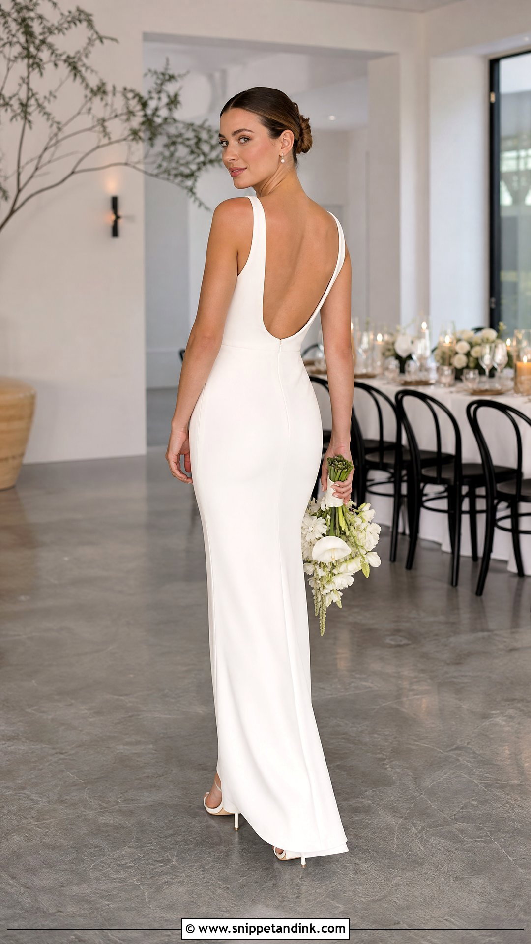 Hidden Under Bustle for a Sheath Wedding Dress - Snippet and Ink - 20 Wedding Dress Train Bustle Ideas