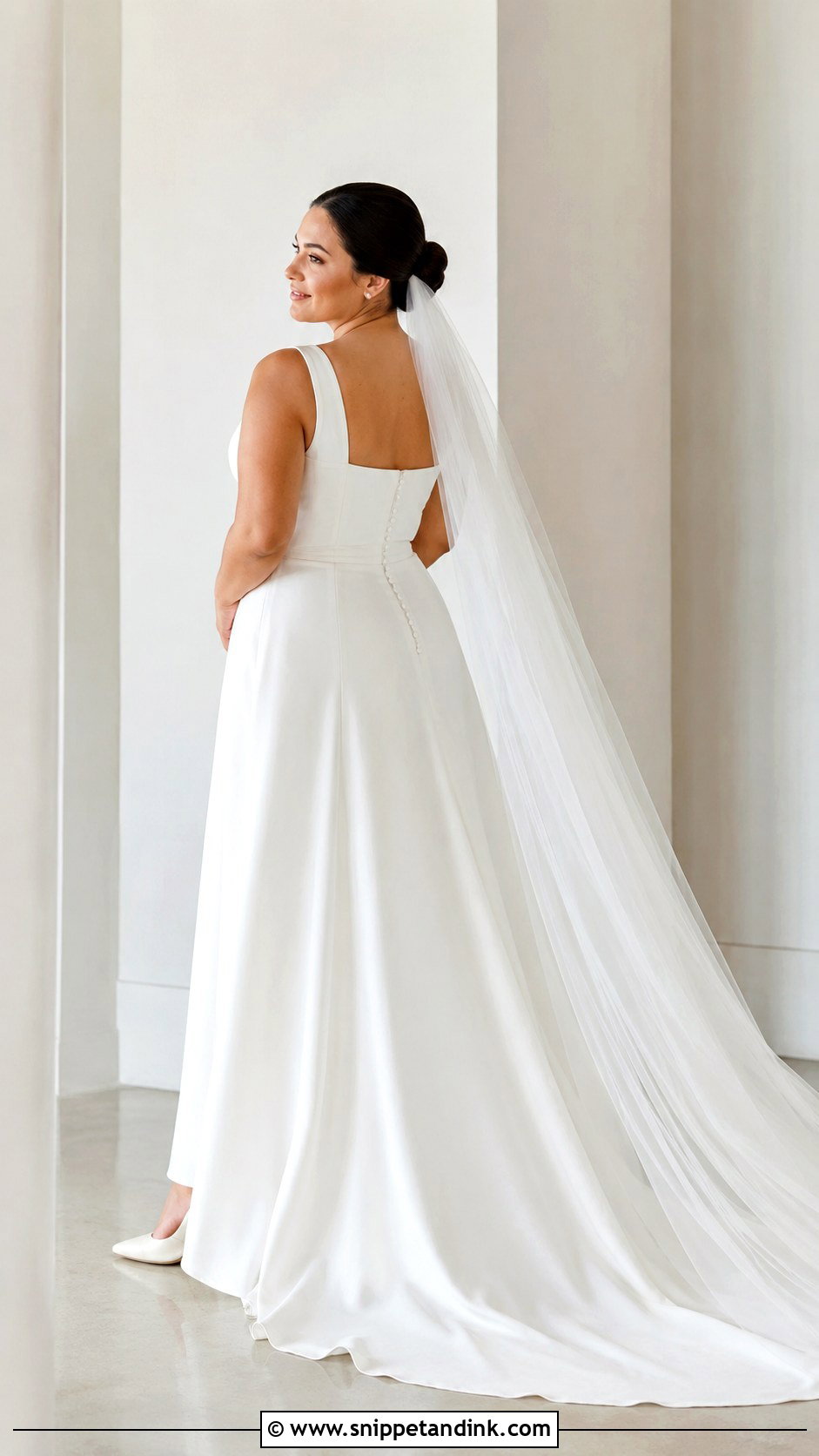 High Back Square Neck Wedding Dress - Snippet and Ink - 20 Large Bust Wedding Dress Ideas