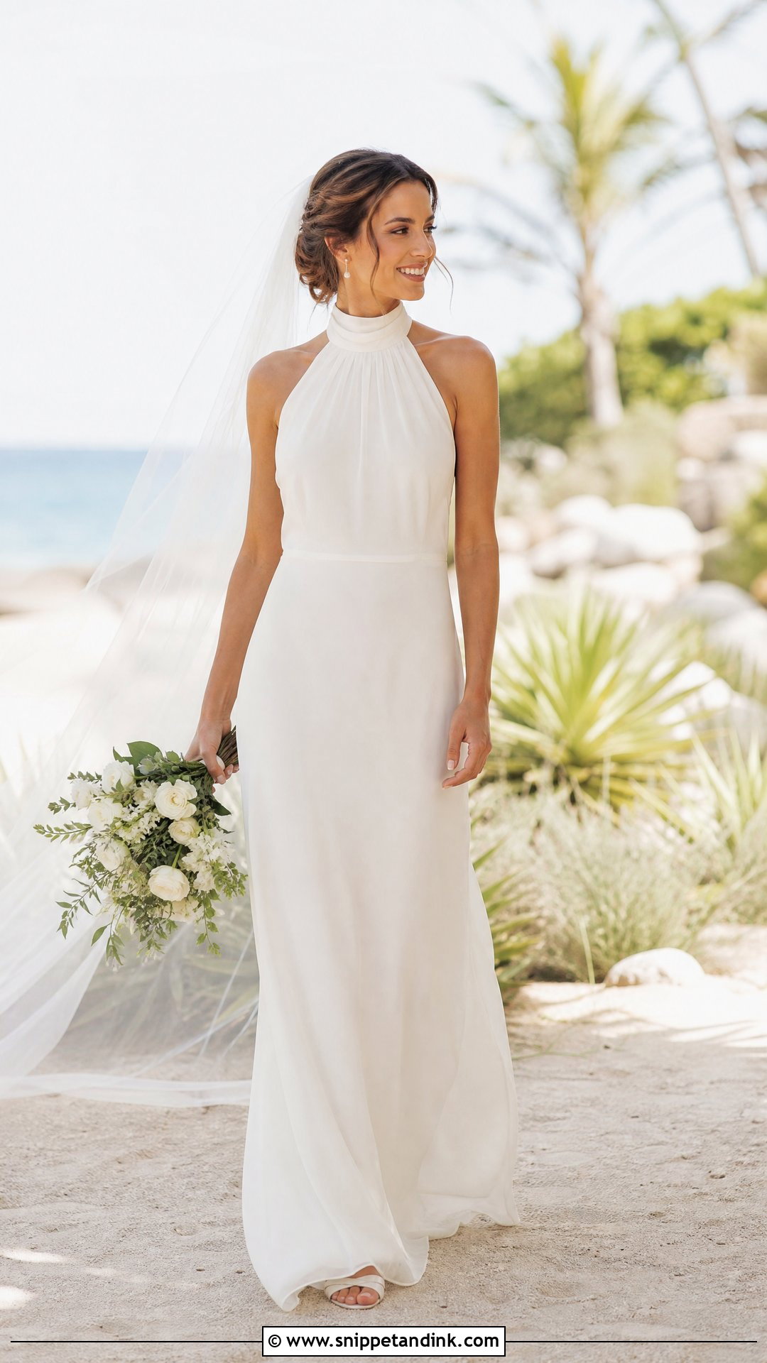 High Collar Beach Wedding Dress - Snippet and Ink - 25 High Collar Wedding Dress Ideas
