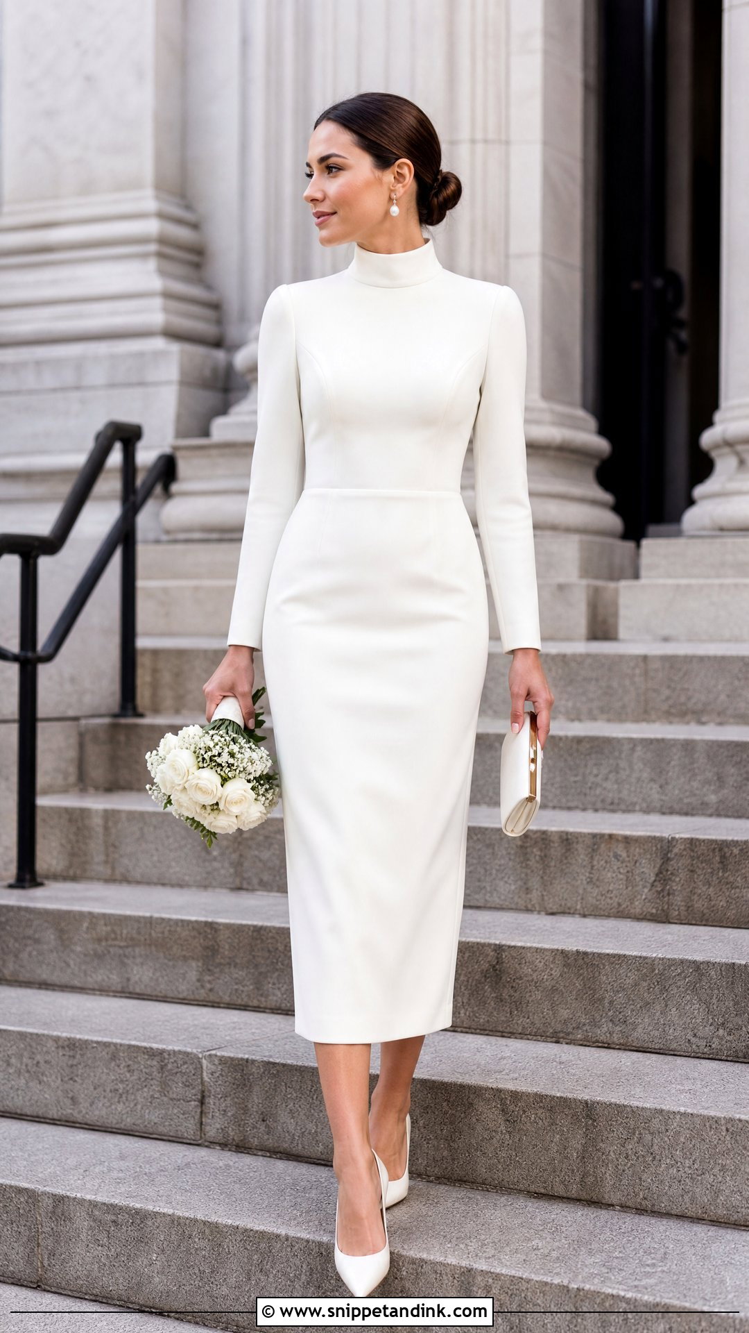 High Collar Courthouse Wedding Dress - Snippet and Ink - 25 High Collar Wedding Dress Ideas