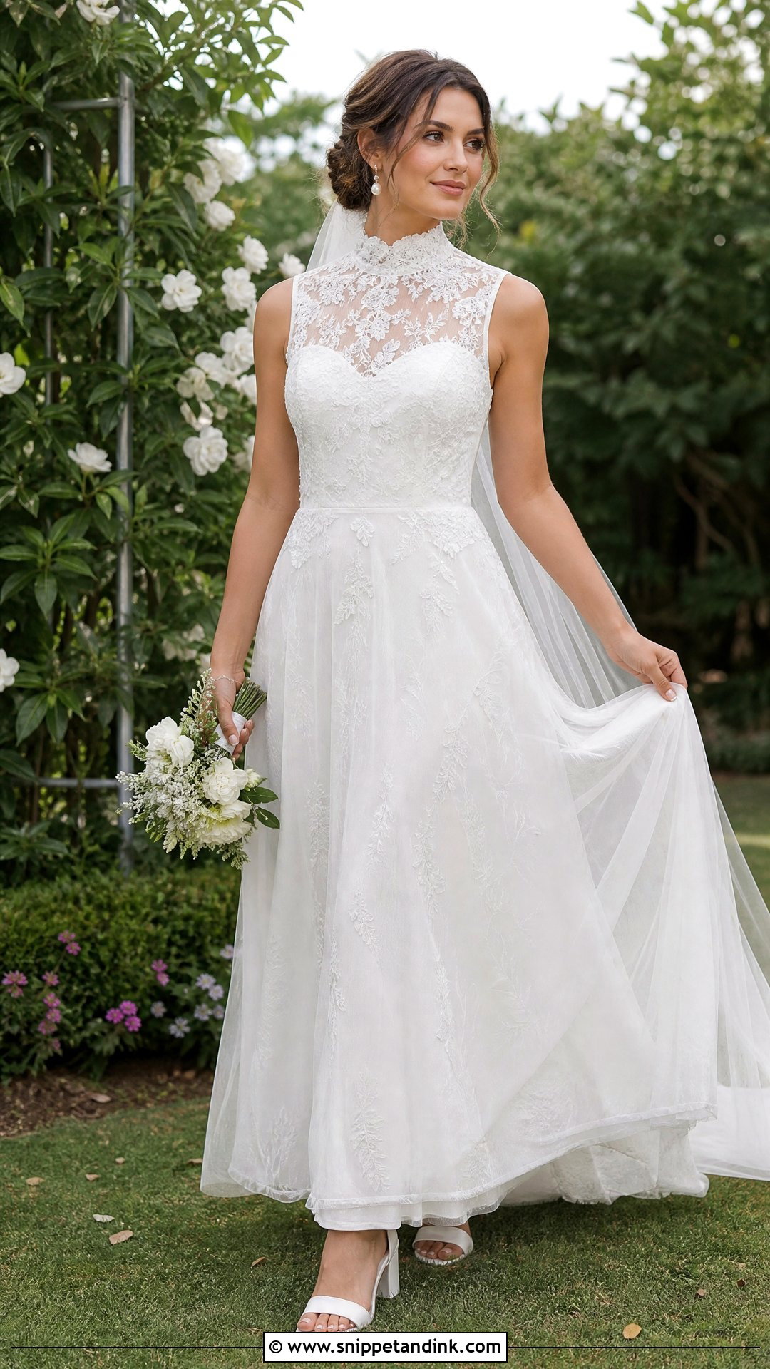 High Collar Garden Wedding Dress - Snippet and Ink - 25 High Collar Wedding Dress Ideas