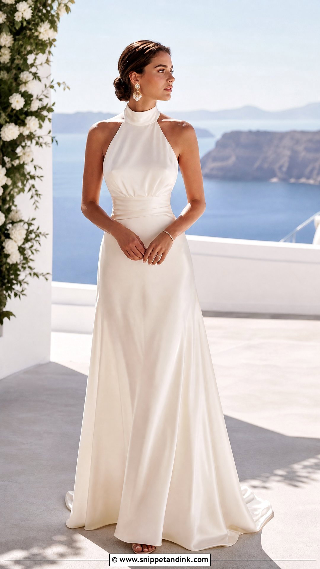 High Collar Halter Wedding Dress - Snippet and Ink - 25 High Collar Wedding Dress Ideas