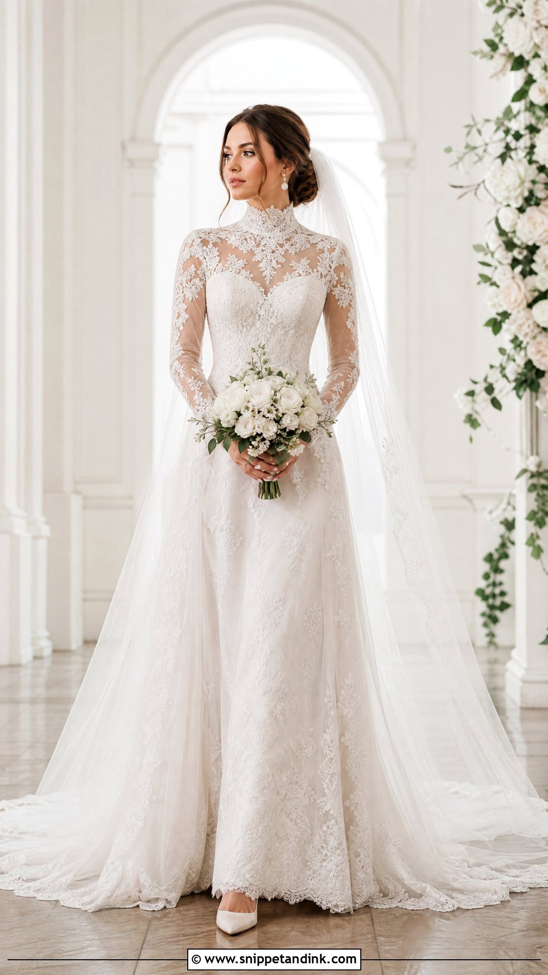 High Collar Lace Wedding Dress - Snippet and Ink - 25 High Collar Wedding Dress Ideas