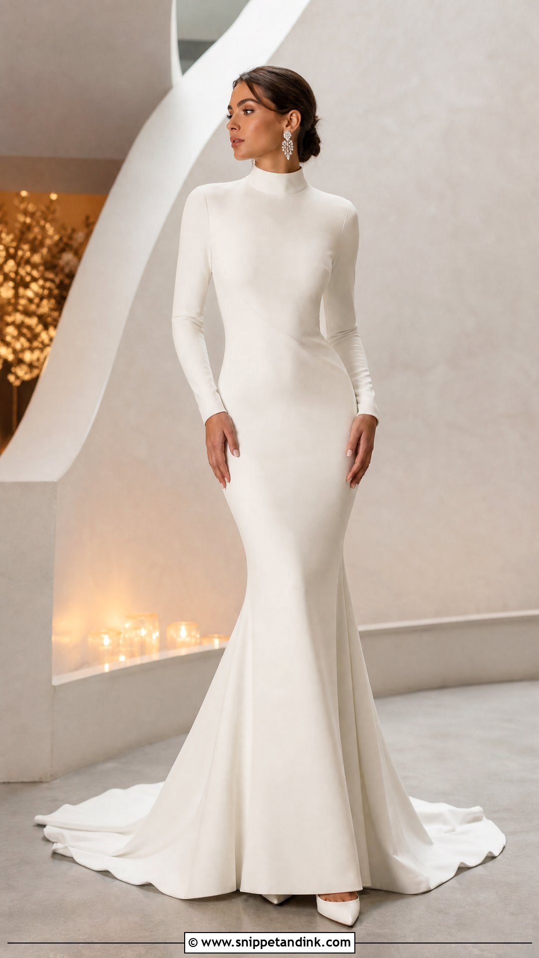 High Collar Mermaid Wedding Dress - Snippet and Ink - 25 High Collar Wedding Dress Ideas
