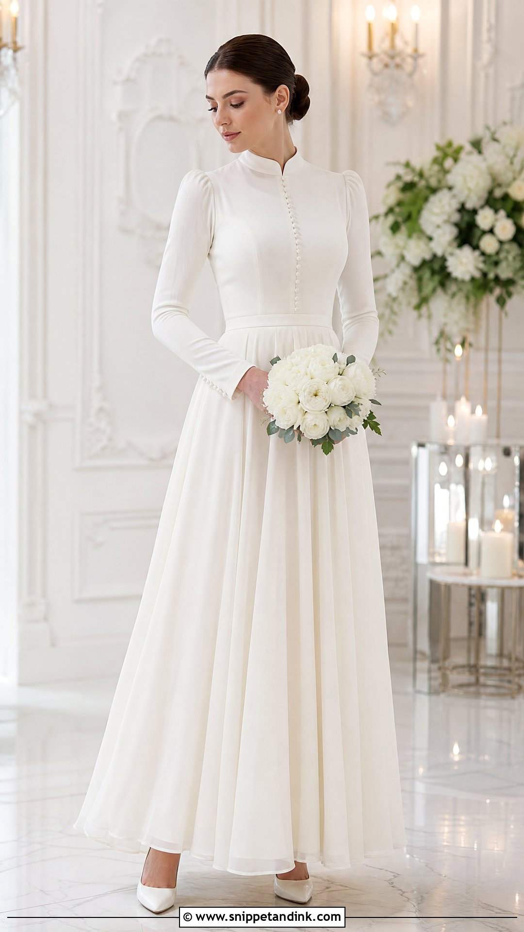 High Collar Modest Wedding Dress - Snippet and Ink - 25 High Collar Wedding Dress Ideas