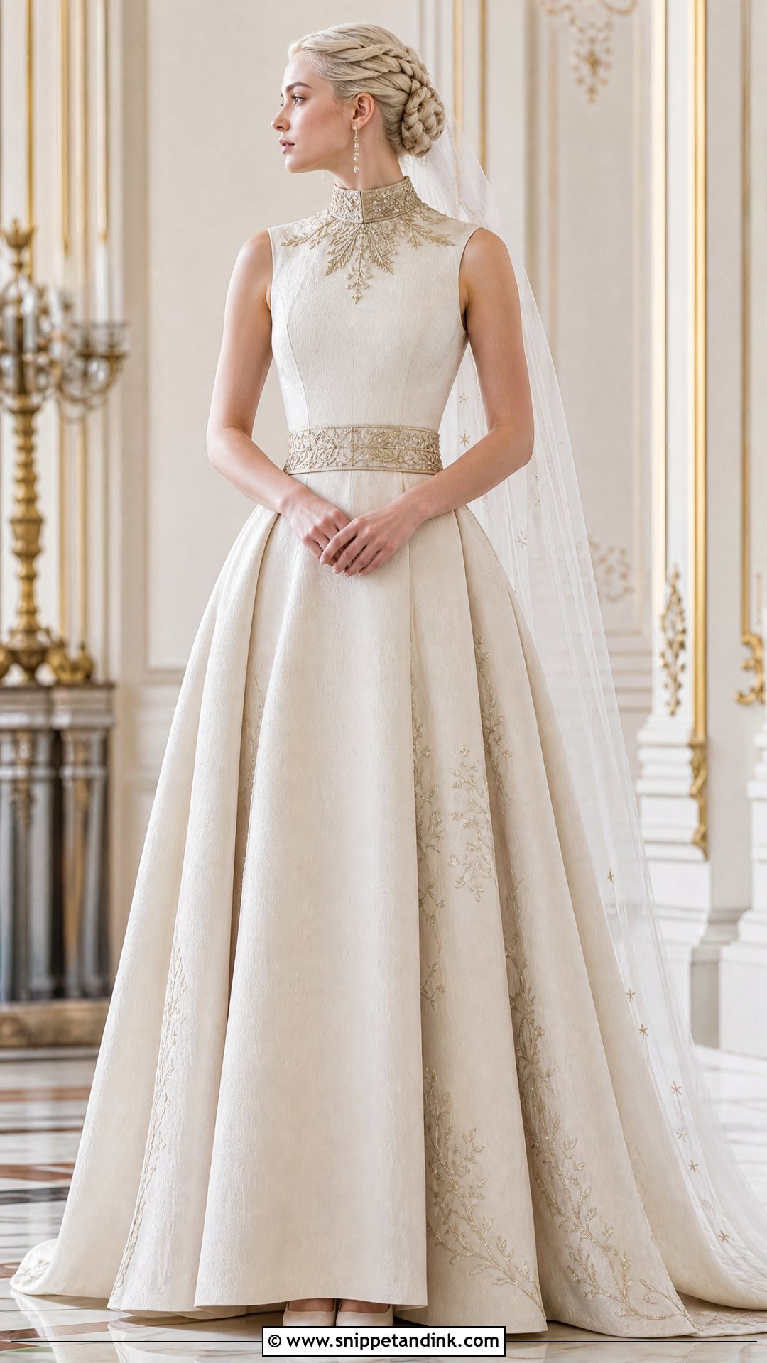 High Collar Rhaenyra Wedding Dress - Snippet and Ink - 20 Rhaenyra Wedding Dress Ideas