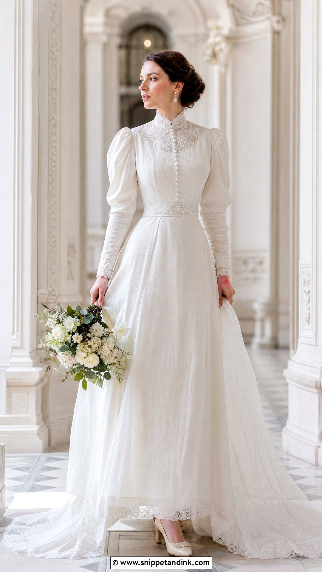 High Collar Victorian Wedding Dress - Snippet and Ink - 25 High Collar Wedding Dress Ideas