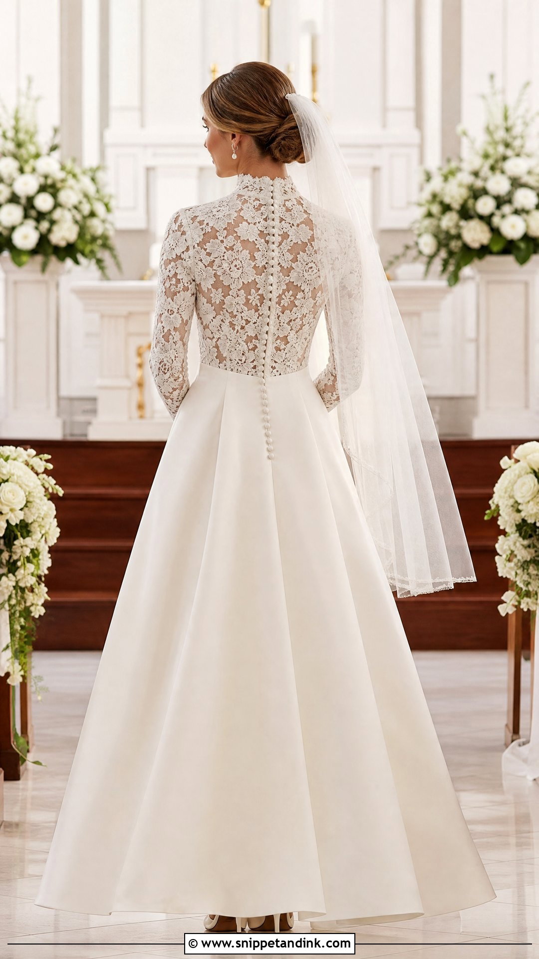High Lace Back Wedding Dress - Snippet and Ink - 25 Back of Wedding Dress Ideas