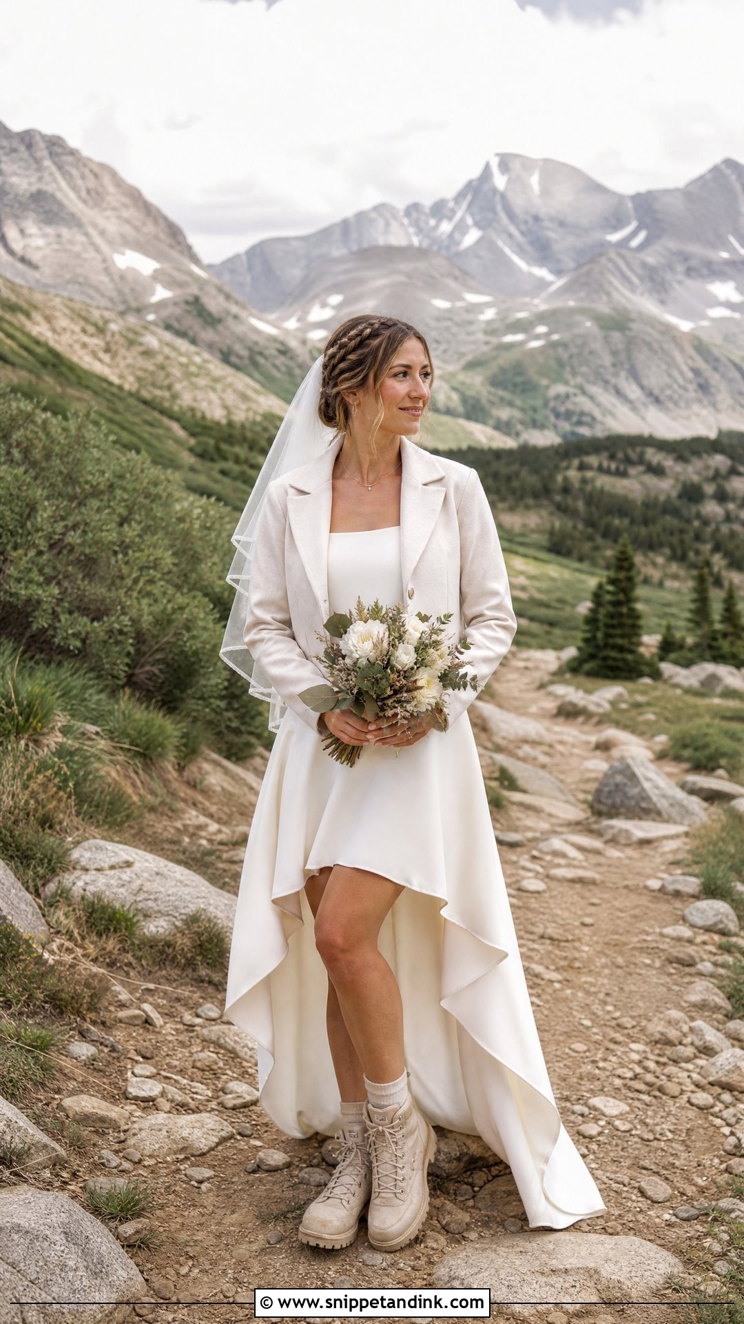 High Low Adventure Elopement Wedding Dress - Snippet and Ink - 20 Outdoorsy Wedding Dress Ideas