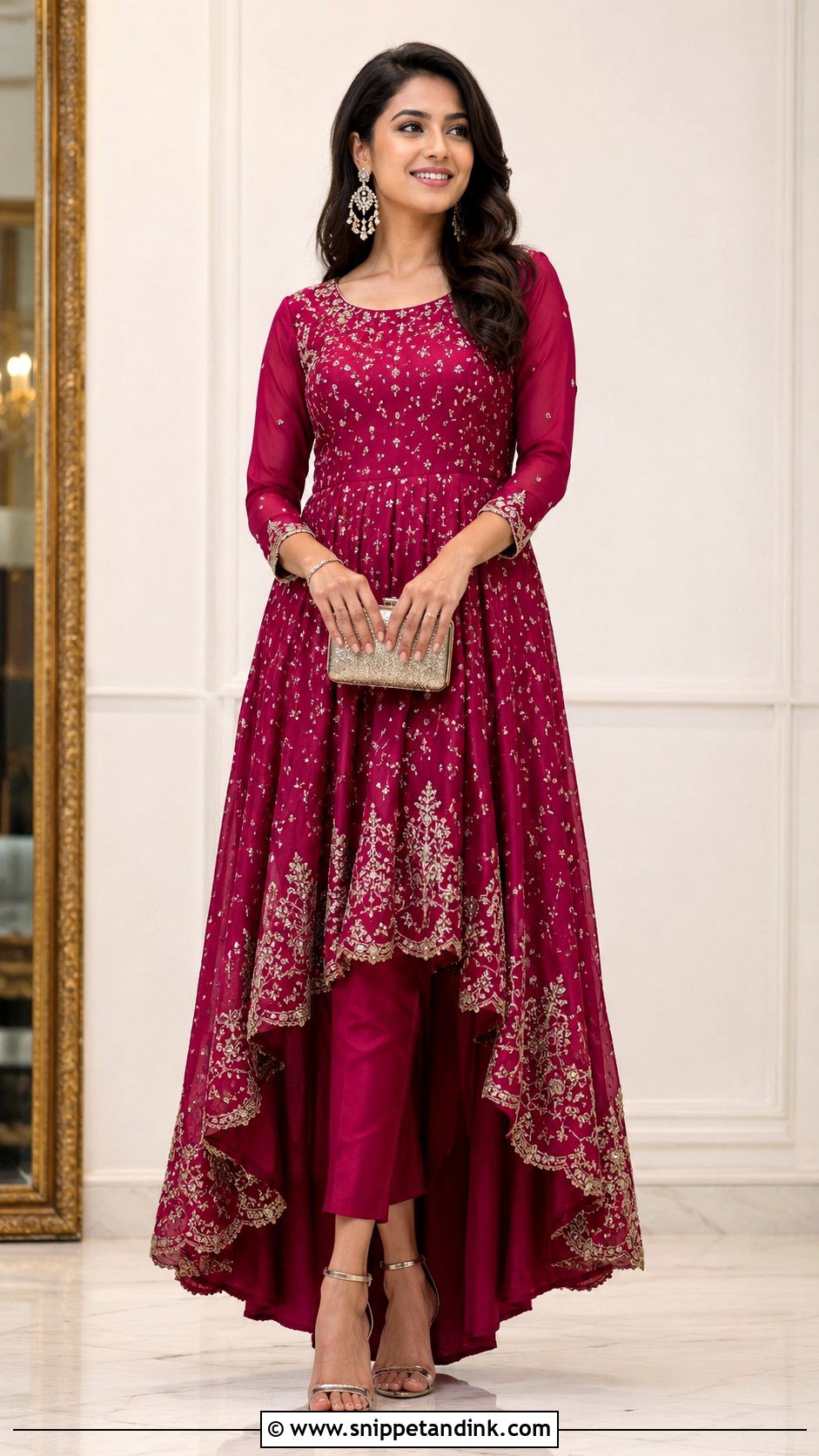 High Low Anarkali Cocktail Dress - Snippet and Ink - 30 Indian Wedding Cocktail Dress Ideas