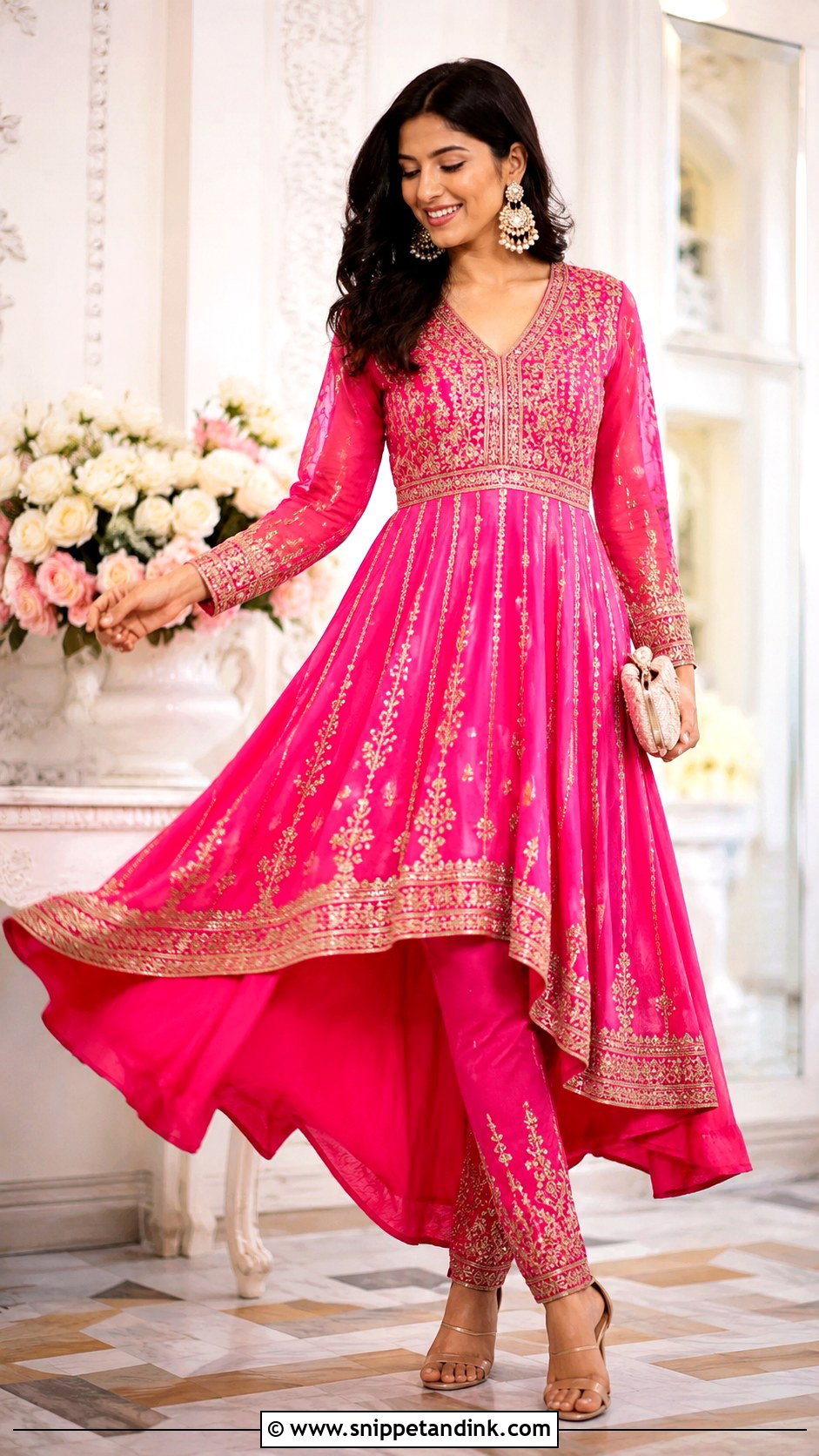 High Low Anarkali For Sangeet - Snippet and Ink - 25 Sangeet Dress Ideas