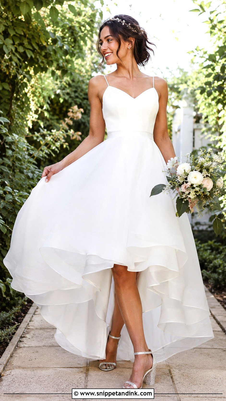 High Low Backyard Wedding Dress - Snippet and Ink - 20 Backyard Wedding Dresses