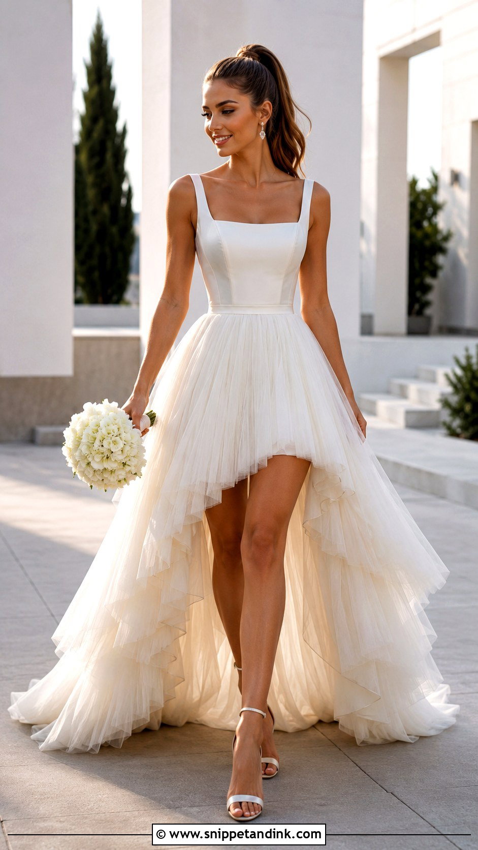 High Low Ballerina Wedding Dress - Snippet and Ink - 20 Ballerina Wedding Dress Ideas