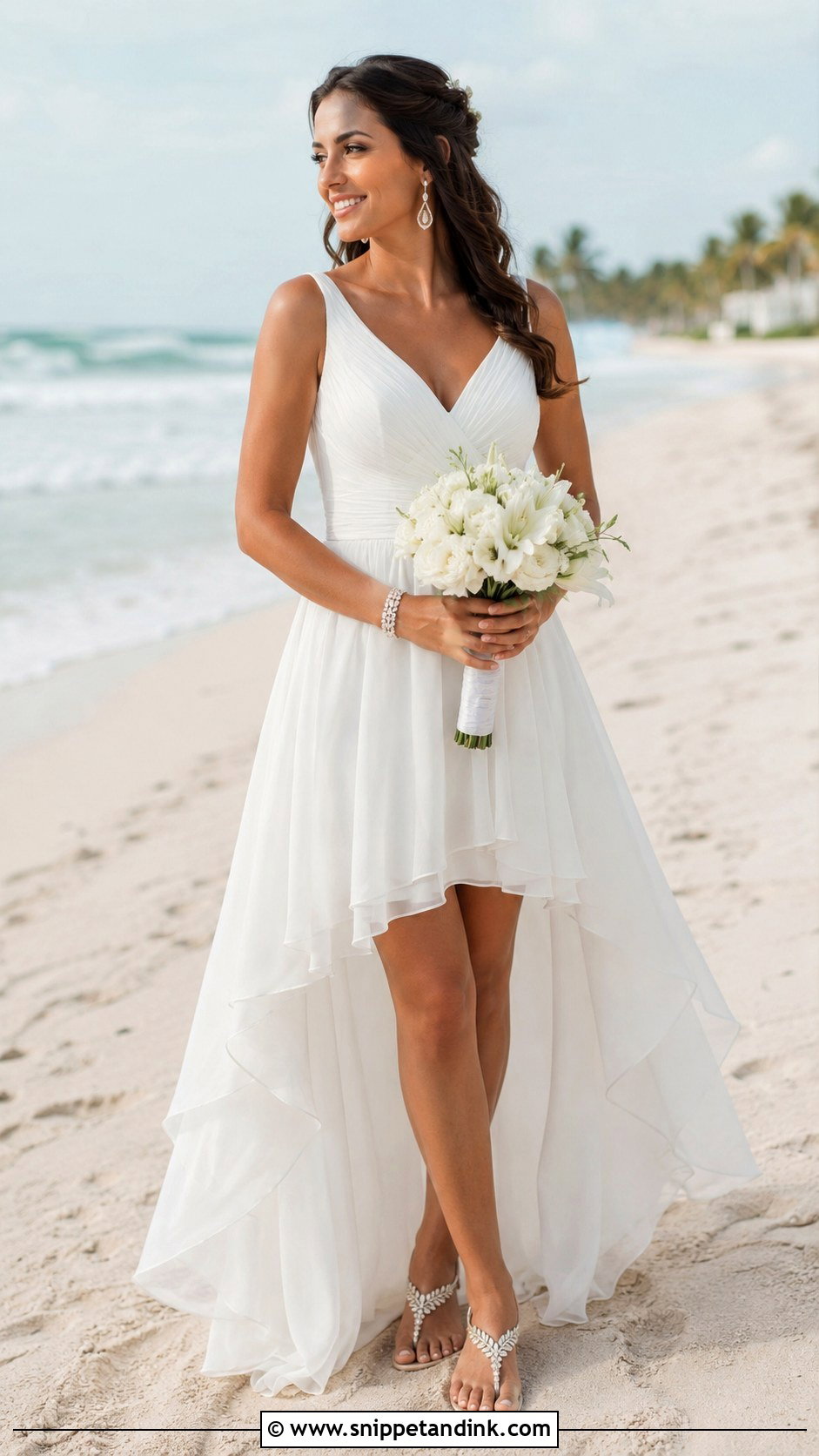 High Low Beach Bridal Dress - Snippet and Ink - 20 Beach Bridal Ideas