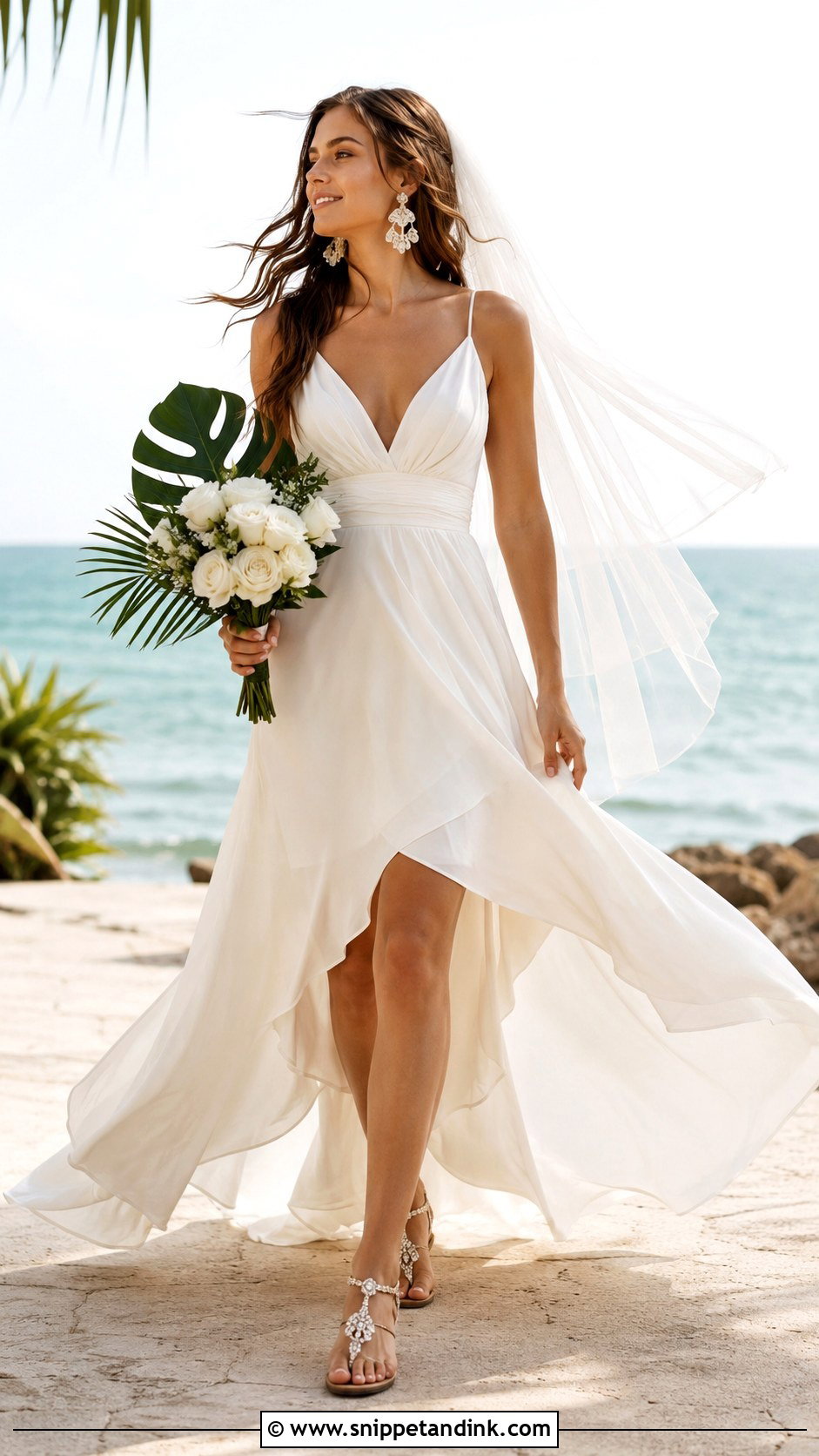 High Low Beach Wedding Dress - Snippet and Ink - 20 Destination Wedding Dress Beach Ideas