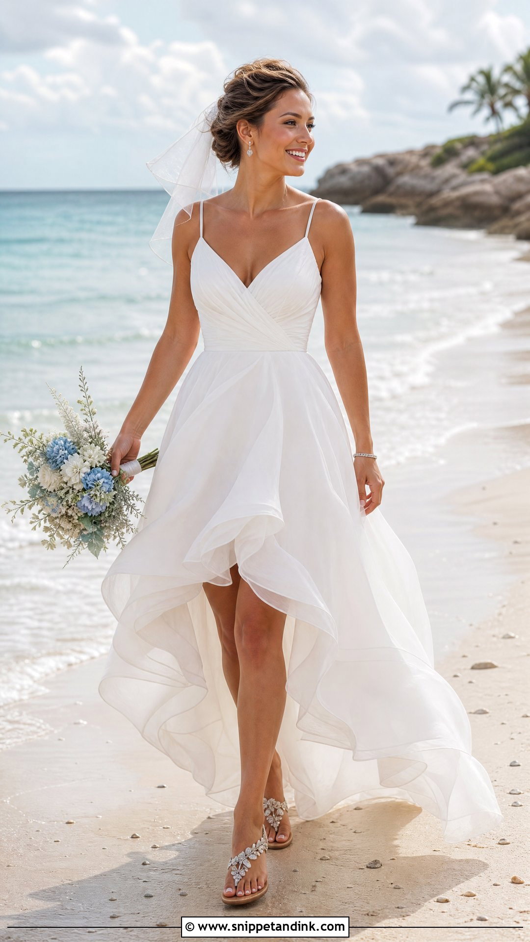 High Low Beach Wedding Dress - Snippet and Ink - 20 Summer Wedding Dress Beach Ideas
