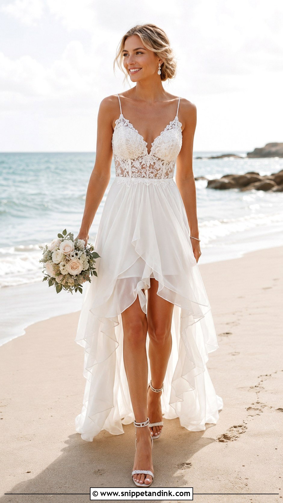 High Low Bohemian Beach Wedding Dress - Snippet and Ink - 20 Bohemian Beach Wedding Dress Ideas