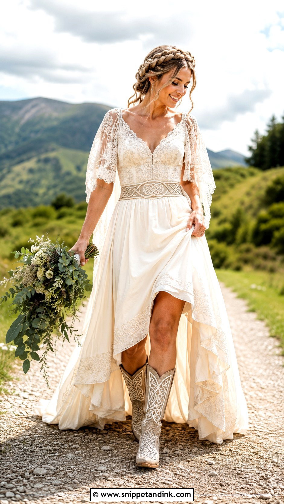 High Low Celtic Wedding Dress - Snippet and Ink - 20 Irish Celtic Wedding Dress Ideas