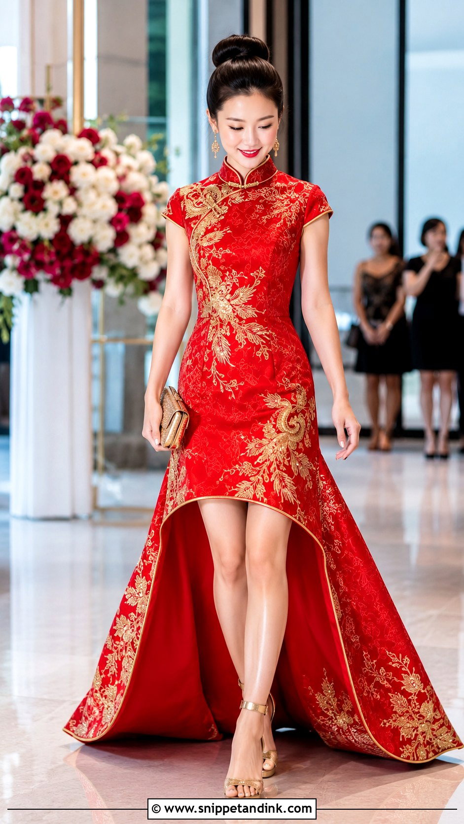 High Low Cheongsam Wedding Dress - Snippet and Ink - 20 Cheongsam Wedding Dress Ideas