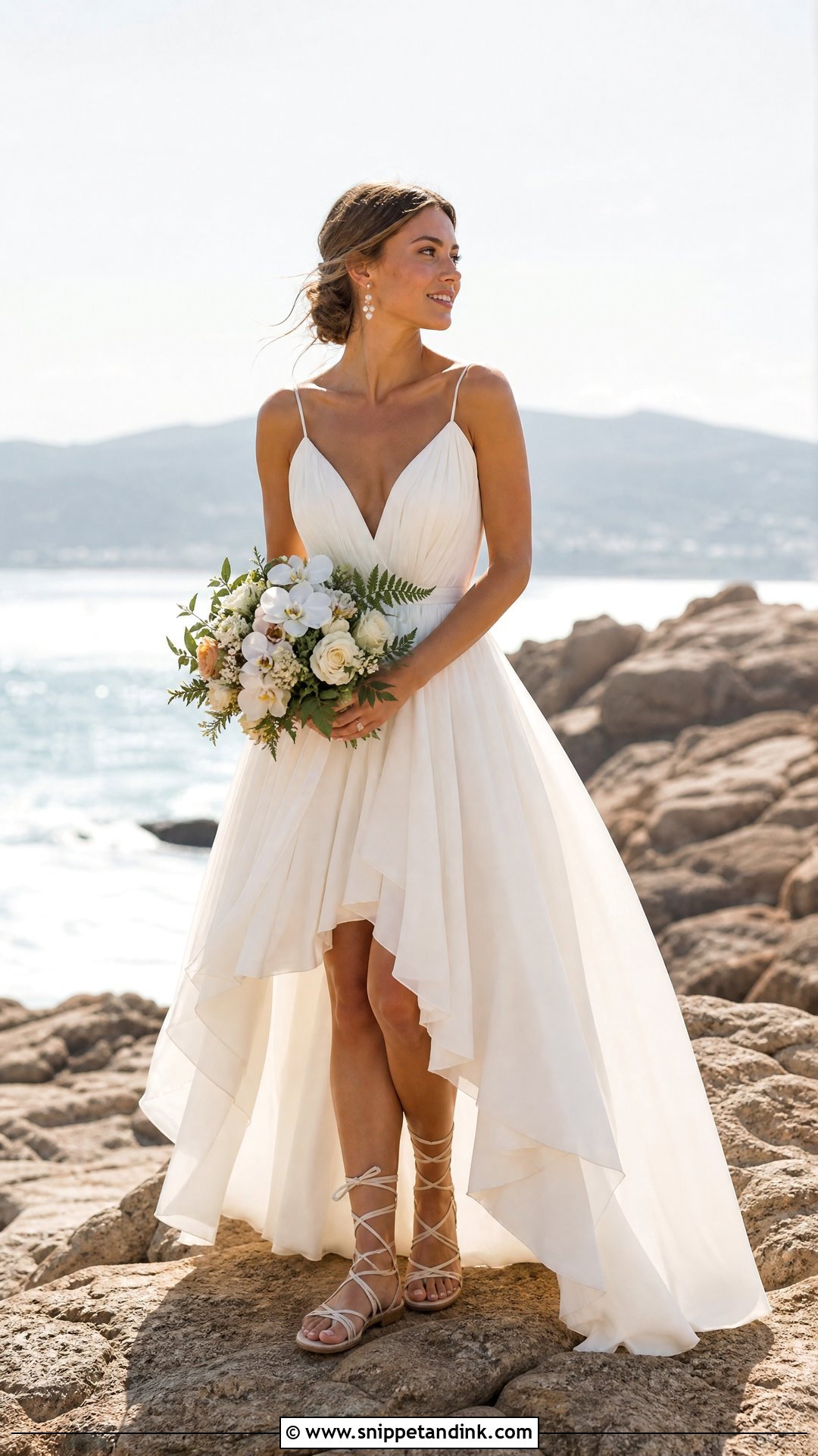 High Low Coastal Wedding Dress - Snippet and Ink - 25 Coastal Wedding Dress Ideas