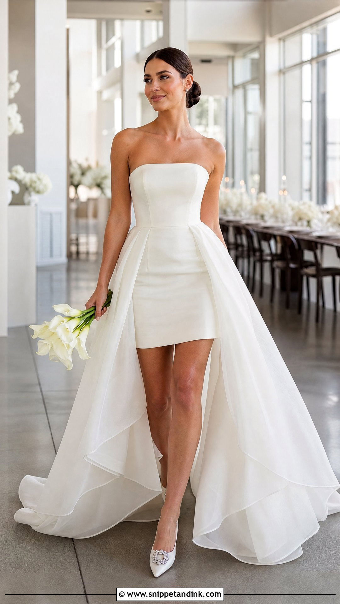 High Low Convertible Wedding Dress - Snippet and Ink - 20 Transforming Wedding Dress Ideas