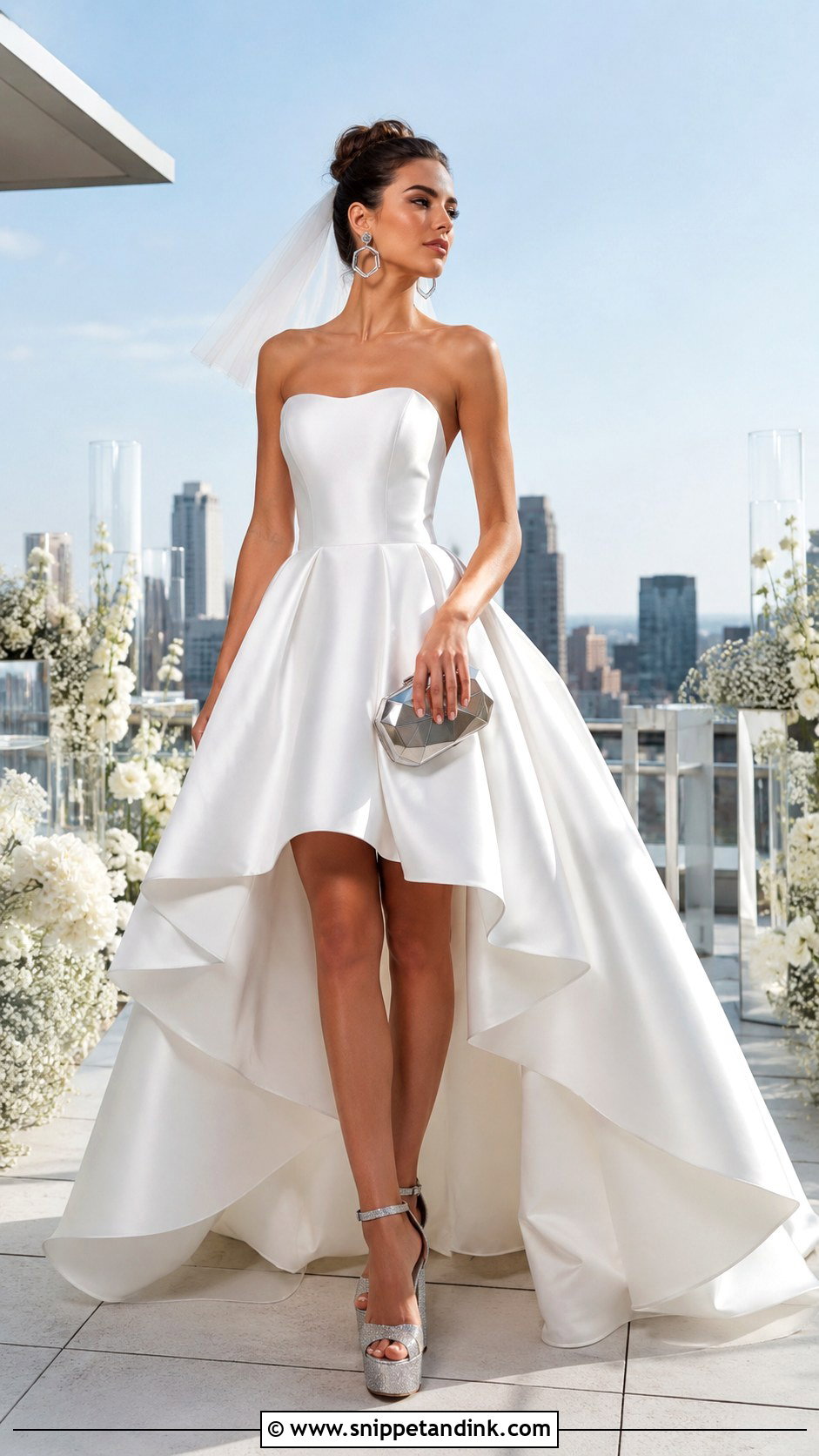 High Low Disco Wedding Dress - Snippet and Ink - 20 Disco Wedding Dress Ideas