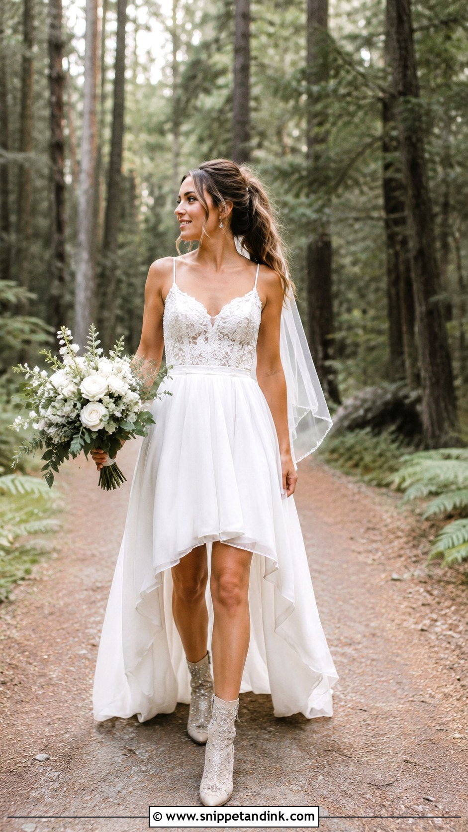 High Low Forest Wedding Dress - Snippet and Ink - 20 Forest Wedding Dresses