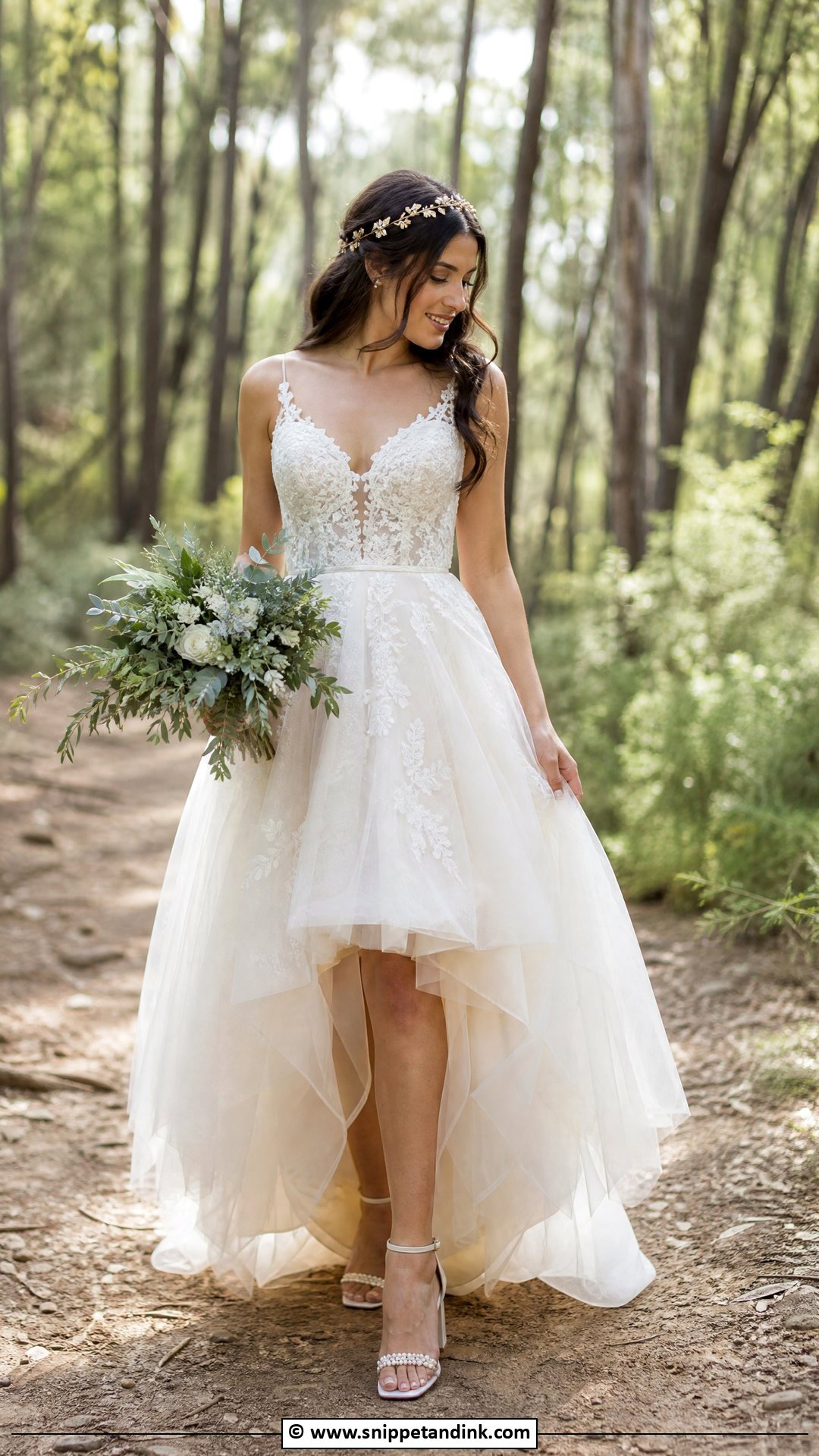 High Low Forest Wedding Dress - Snippet and Ink - 35 Forest Wedding Dress Ideas