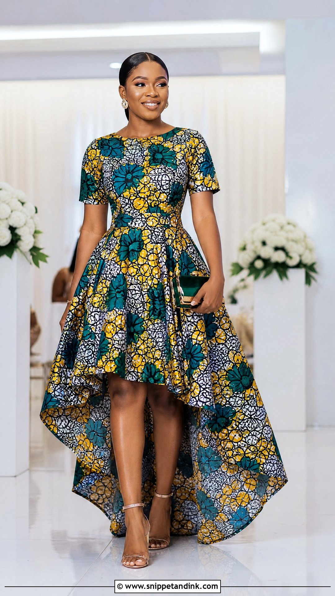 High Low Gown With Ankle Strap Heels - Snippet and Ink - 20 Simple Gown Styles for Materials