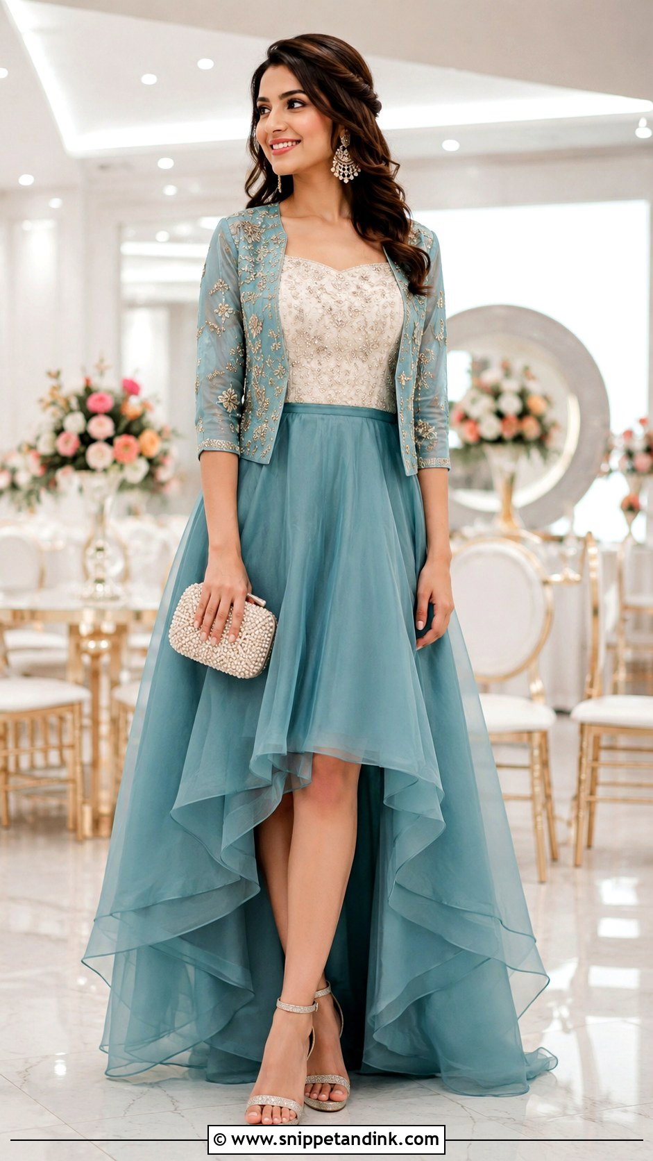 High Low Indo Western Party Gown - Snippet and Ink - 20 Indo Western Party Wear Gowns Wedding Dresses