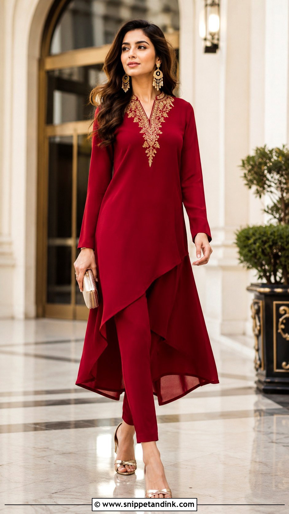 High Low Kurti With Cigarette Pants - Snippet and Ink - 20 Wedding Kurti Ideas