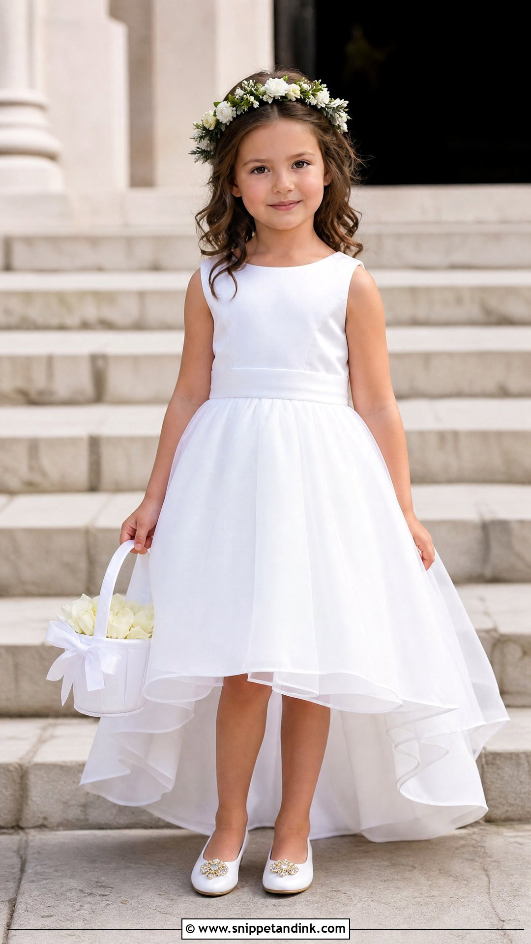 High Low Little Bride Gown - Snippet and Ink - 25 Little Bride Gown Styles for Kids