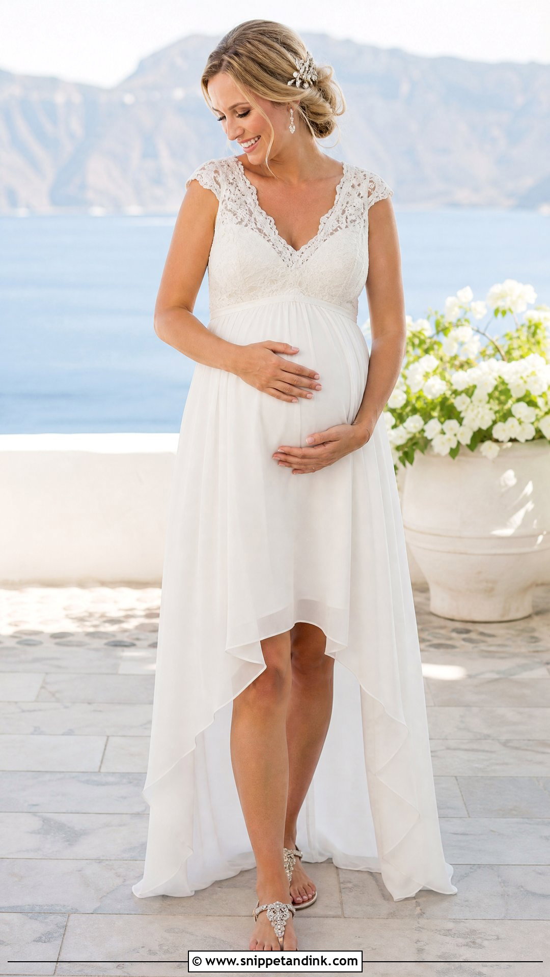 High Low Maternity Wedding Dress - Snippet and Ink - 20 Pregnant Maternity Wedding Dress Ideas