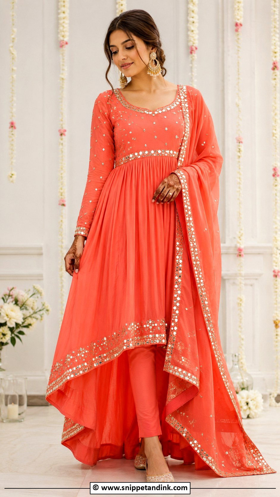 High Low Mehandi Anarkali Outfit - Snippet and Ink - 30 Mehandi Outfits