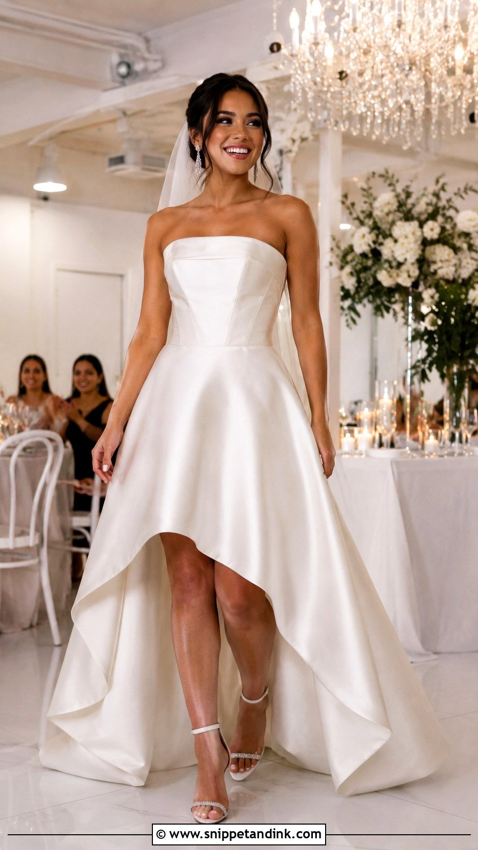High Low Midi Wedding Dress - Snippet and Ink - 25 Midi Wedding Dress Tea Length Ideas