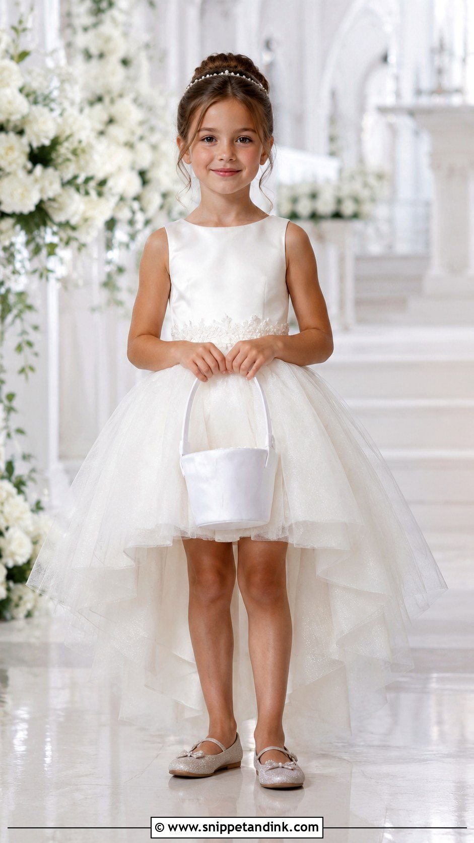High Low Mini Bride Dress With Sparkle Shoes - Snippet and Ink - 20 Mini Bride Dress Kids Ideas