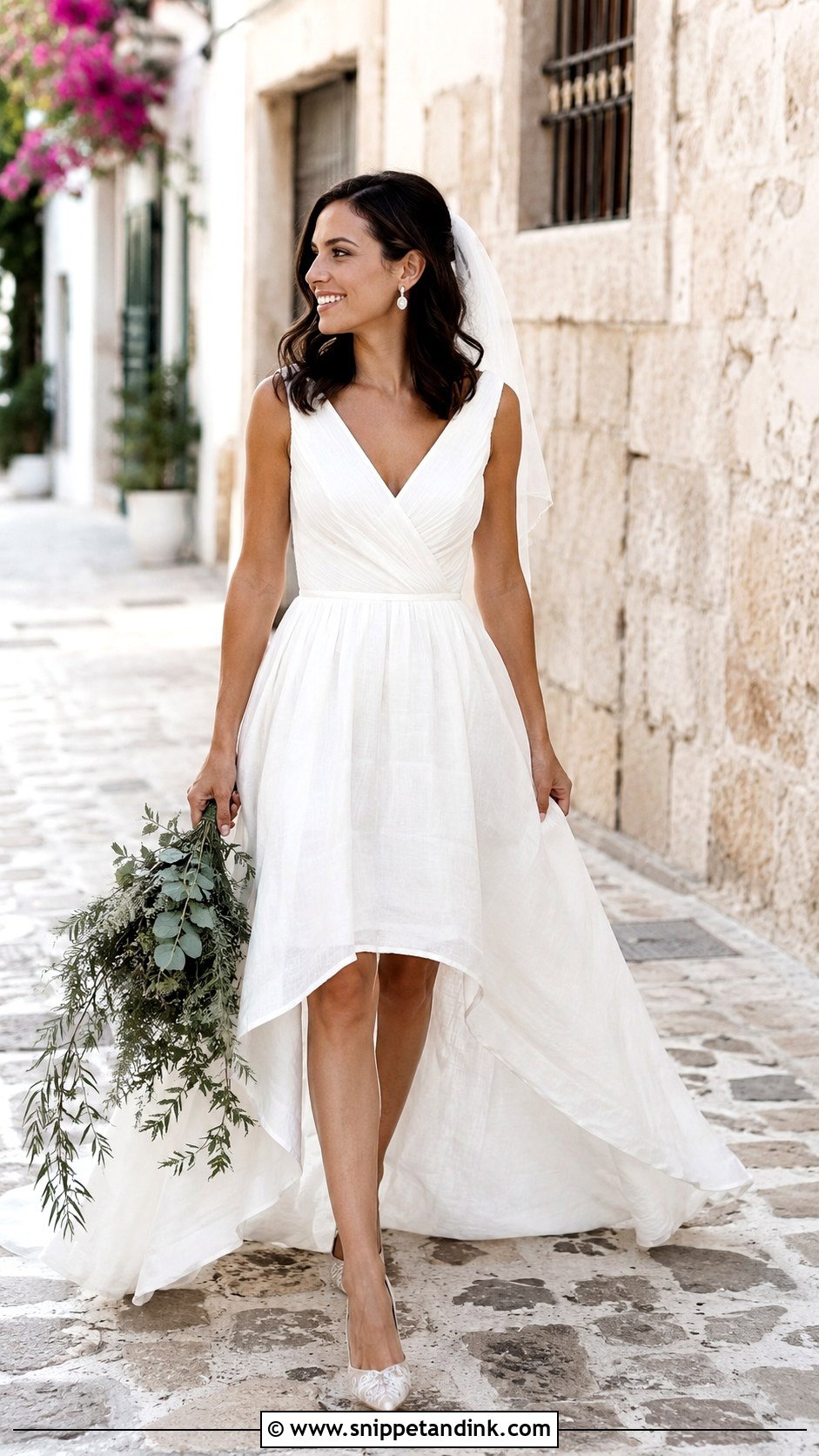 High Low Muslin Wedding Dress - Snippet and Ink - 20 Muslin Wedding Dress Ideas