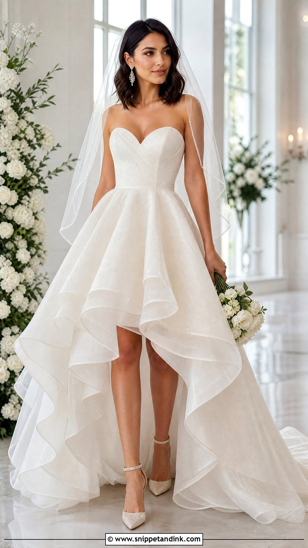High Low Organza Wedding Dress - Snippet and Ink - 20 Wedding Dress for Pear Shape Ideas