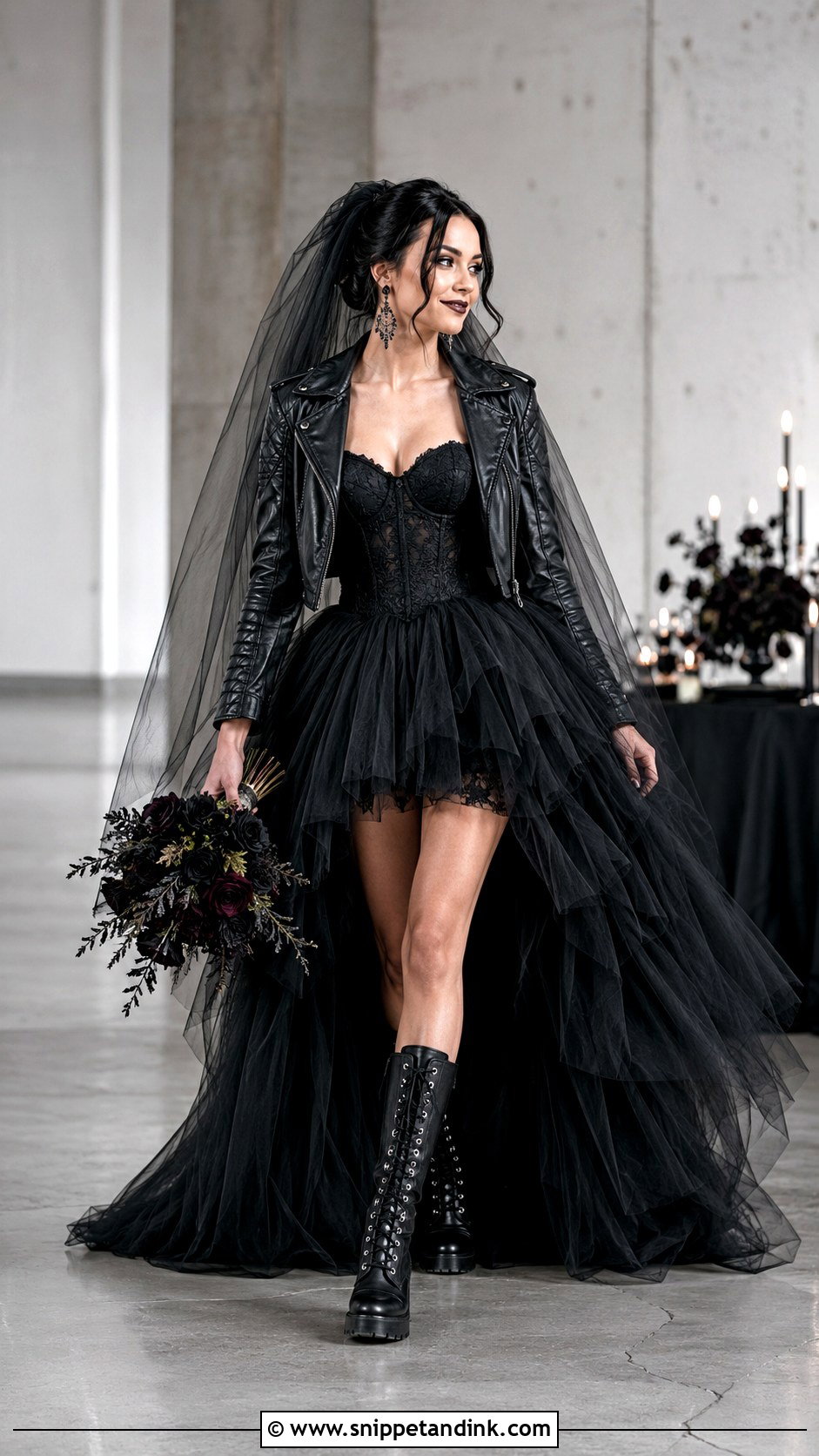 High Low Punk Wedding Dress - Snippet and Ink - 25 Punk Wedding Dress Ideas