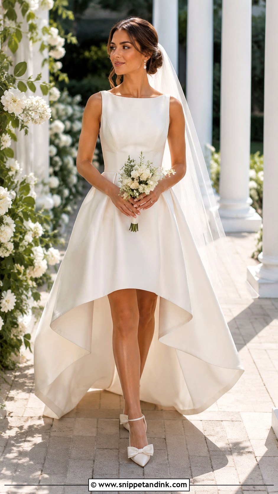 High Low Short Wedding Dress With Elegant Heels - Snippet and Ink - 25 Short Elegant Wedding Dress Ideas