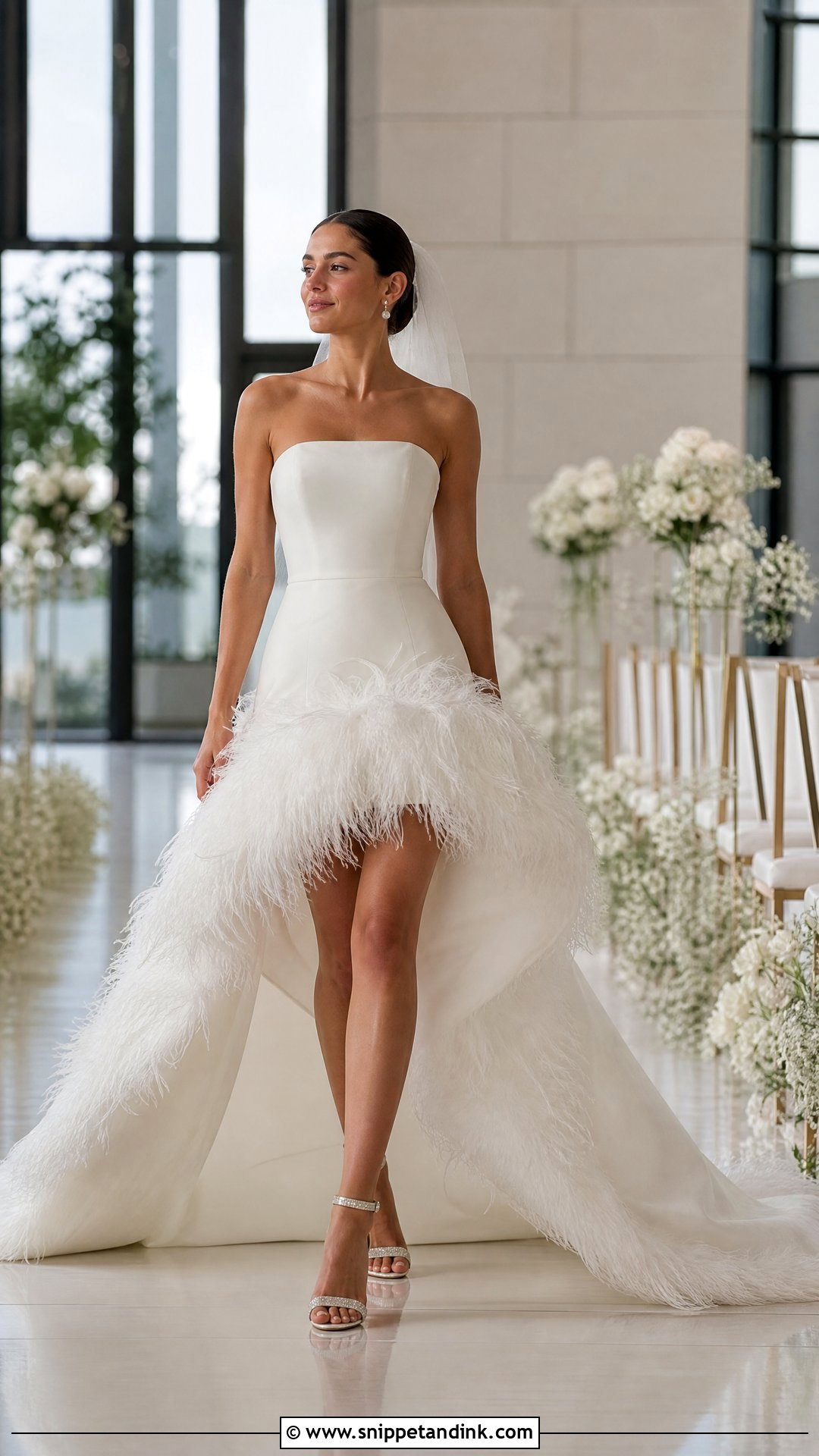 High Low Swan Wedding Dress - Snippet and Ink - 25 Swan Wedding Dress Ideas