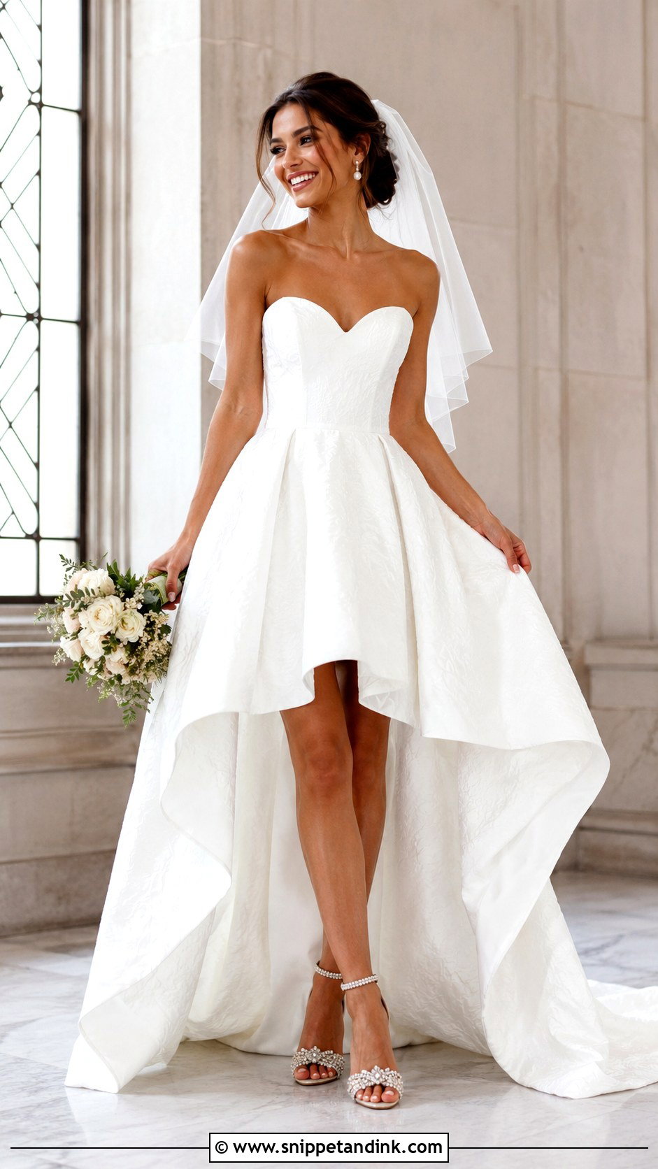 High Low Train Wedding Dress - Snippet and Ink - 25 Wedding Dress Train Ideas