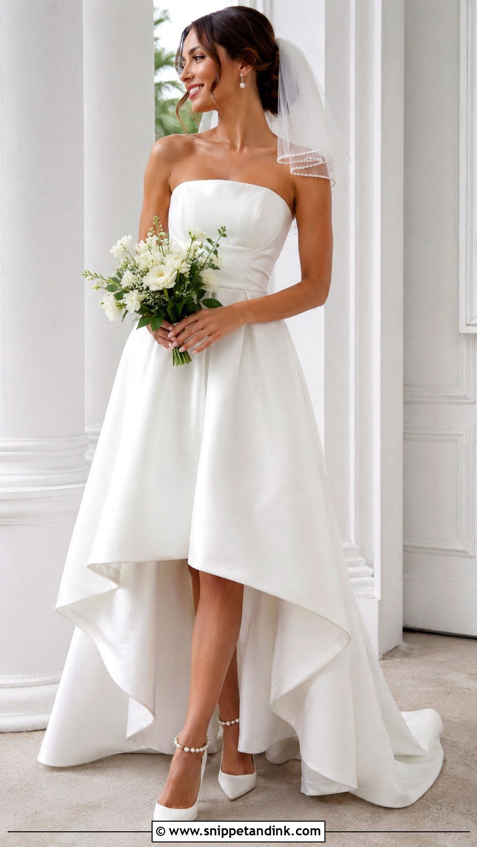 High Low Train Wedding Dress - Snippet and Ink - 25 Bridal Train Styles