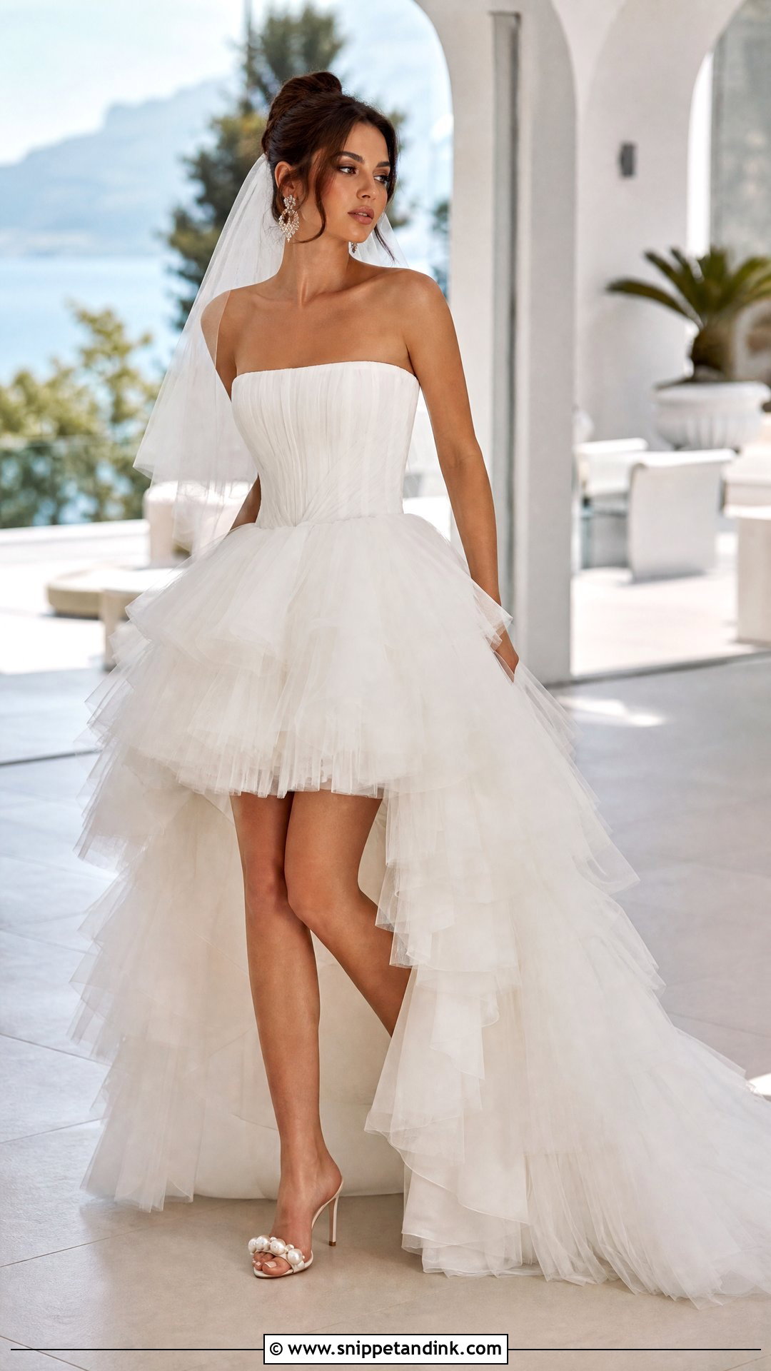 High Low Tulle Ruffle Wedding Dress - Snippet and Ink - 20 Tulle Ruffle Wedding Dress Ideas