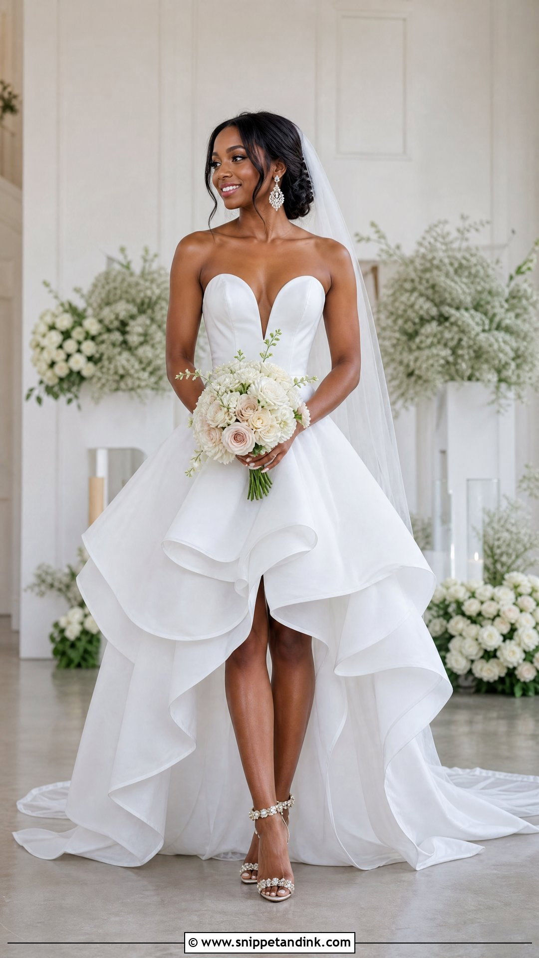 High Low Wedding Dress - Snippet and Ink - 20 Wedding Dresses for Black Women