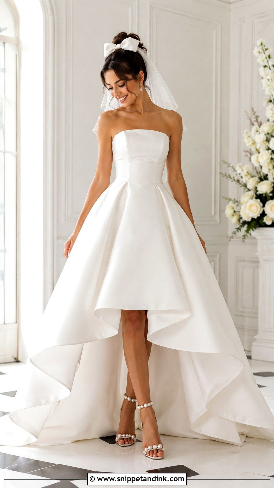 High Low Wedding Dress Ballgown With Bridal Heels - Snippet and Ink - 25 Extravagant Wedding Dress Ballgown Ideas