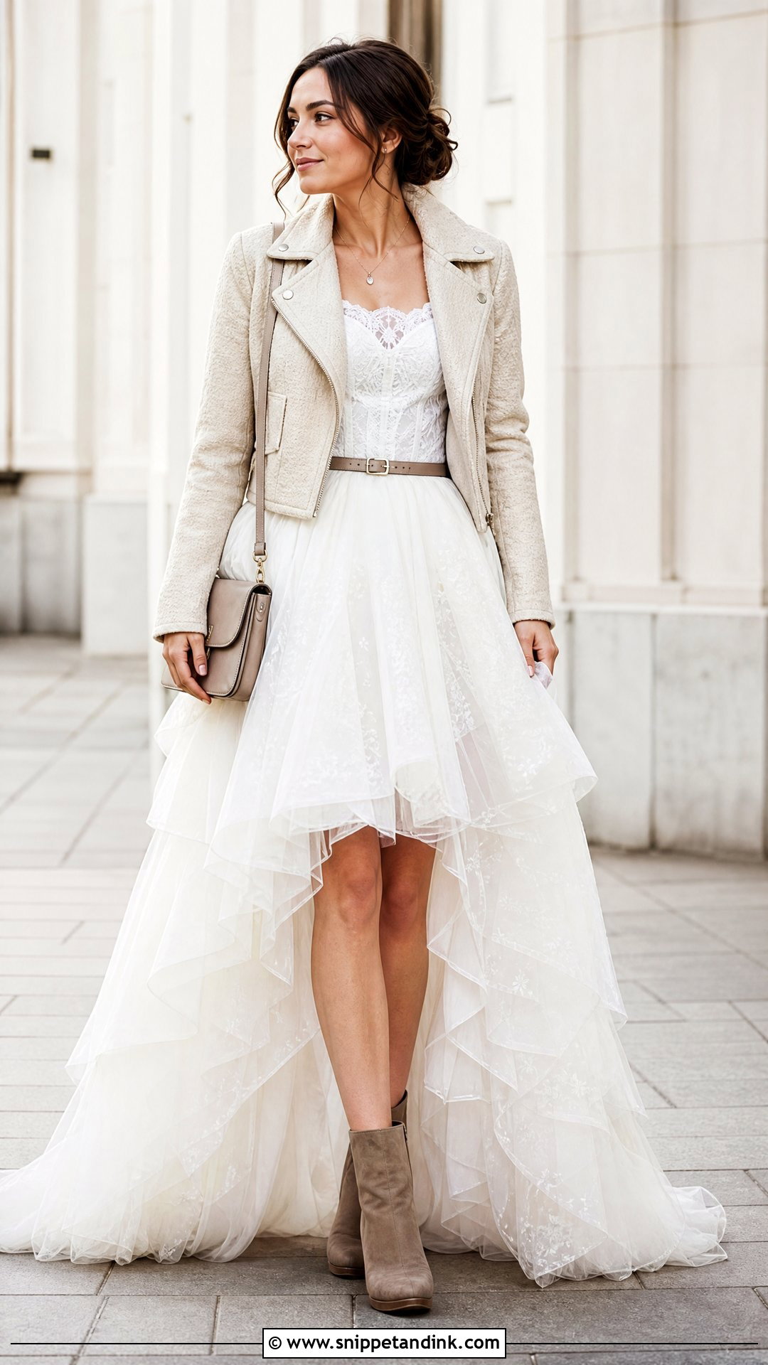 High Low Wedding Dress With Ankle Boots - Snippet and Ink - 20 Upcycle Wedding Dress Ideas