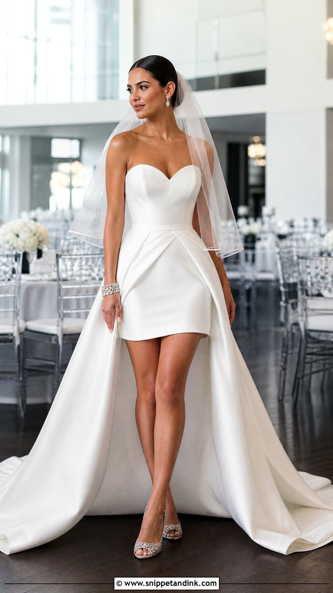 High Low Wedding Dress With Detachable Skirt - Snippet and Ink - 20 Two in One Convertible Wedding Dress Ideas