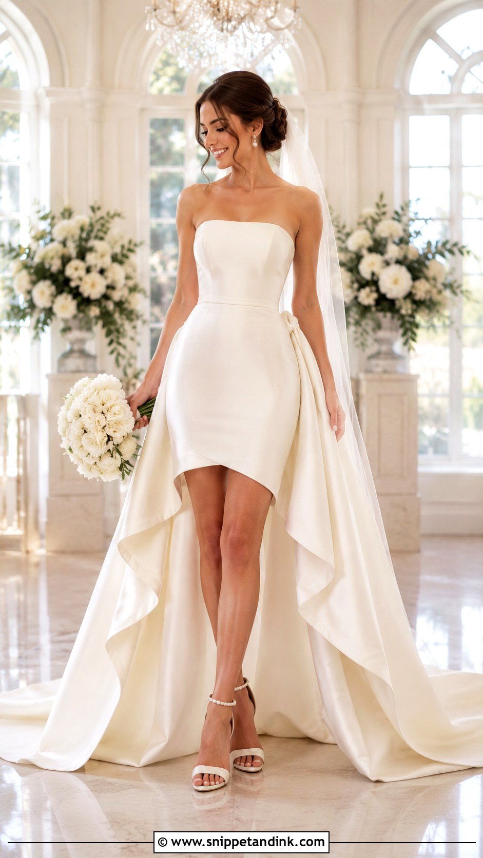 High Low Wedding Dress With Detachable Train - Snippet and Ink - 25 High Low Wedding Dress Ideas