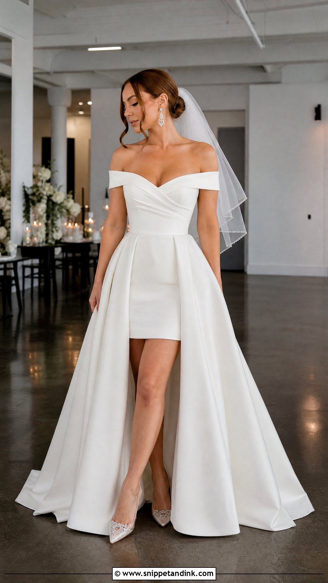 High Low Wedding Dress With Overskirt - Snippet and Ink - 20 Wedding Dresses for Pear Shape